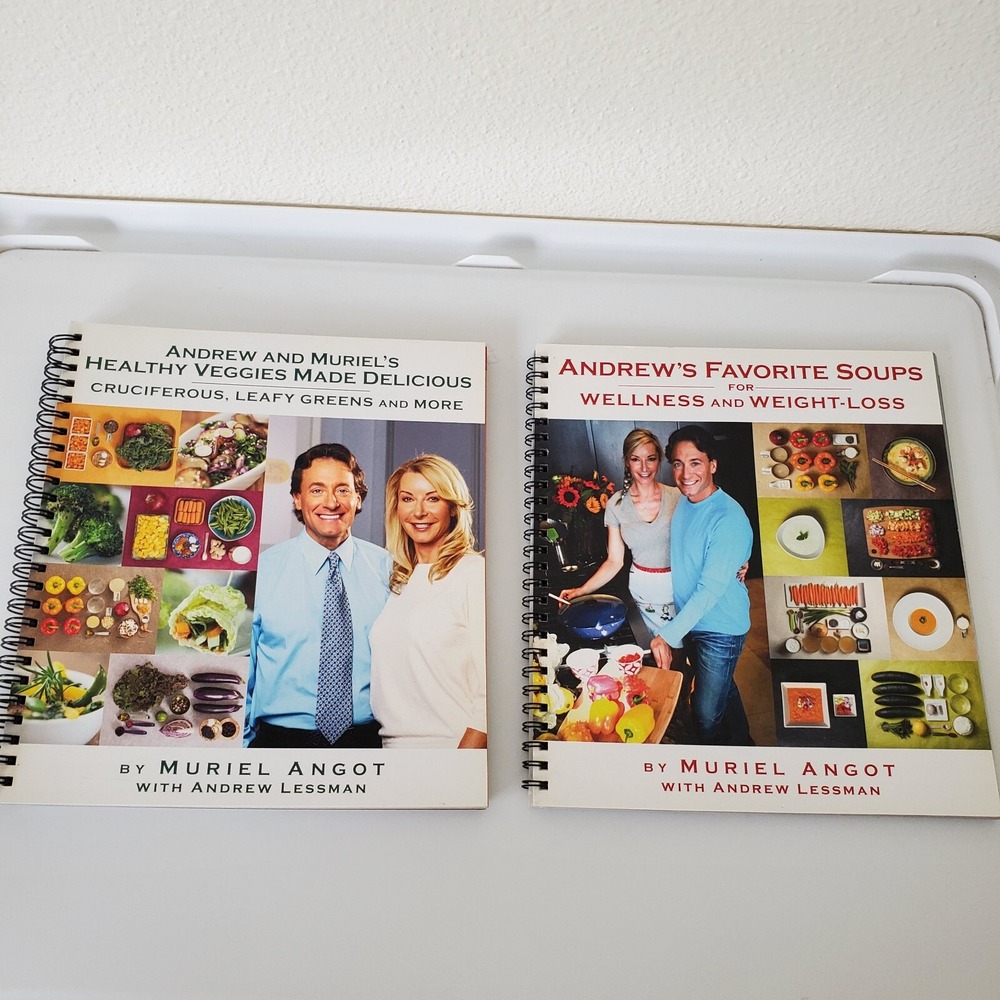Muriel Angot & Andrew Lessman Cookbooks Lot of 2 Healthy Veggies Cruciferous